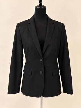 Banana Republic Petite Black Tailored Two Button Blazer Size 10P